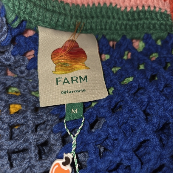 NWT Farm Rio Diagonal Stripes Crochet Midi Skirt Size M Boho Beach Coverup  $215 - Picture 7 of 12